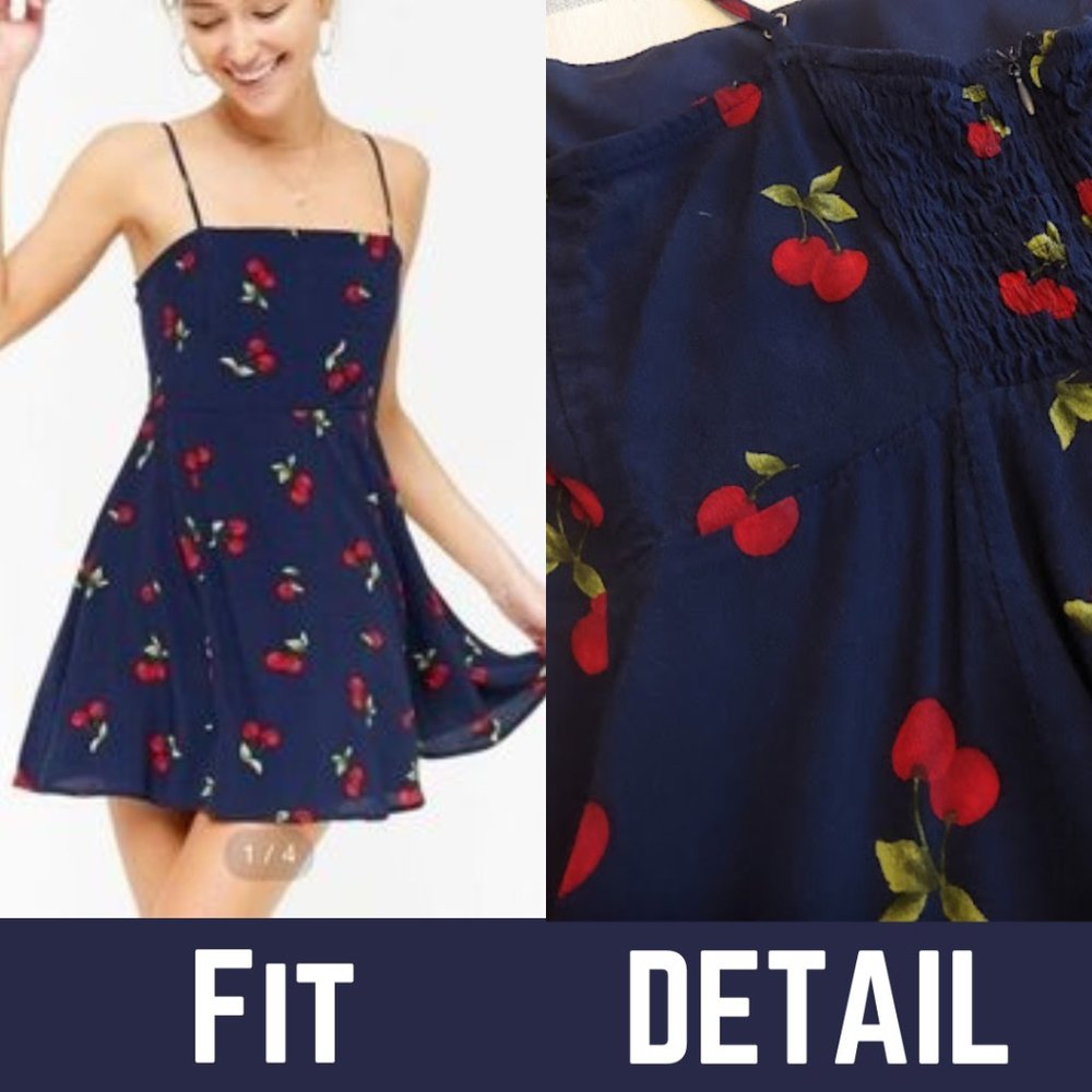 Forever 21 Navy Blue Cherry Mini Dress
